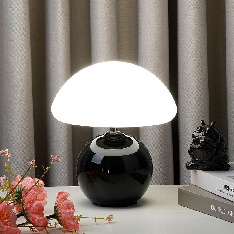 Modern Art Deco Ceramic & Rotational Molding Mushroom-Shaped LED Table Lamp For Bedroom & Living Room Lumendat