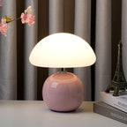 Modern Art Deco Ceramic & Rotational Molding Mushroom-Shaped LED Table Lamp For Bedroom & Living Room Lumendat