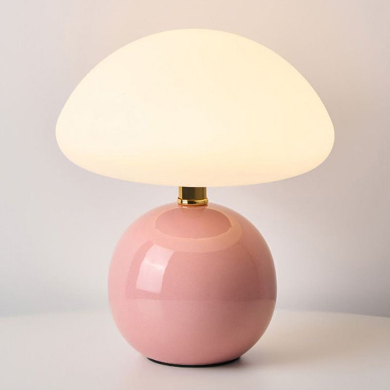 Modern Art Deco Ceramic & Rotational Molding Mushroom-Shaped LED Table Lamp For Bedroom & Living Room Lumendat