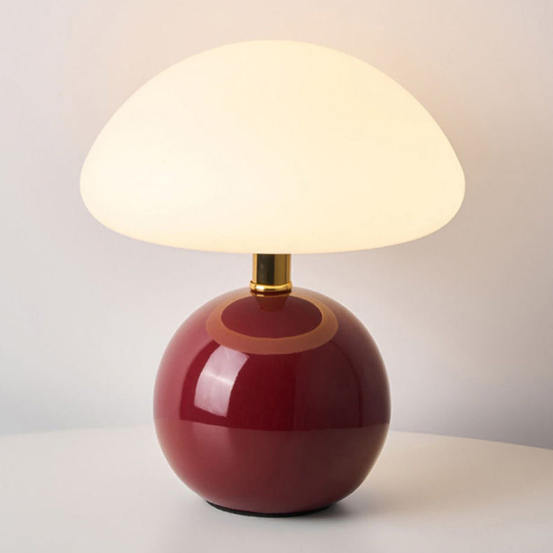 Modern Art Deco Ceramic & Rotational Molding Mushroom-Shaped LED Table Lamp For Bedroom & Living Room Lumendat