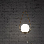 Modern Minimalist Iron & Glass Teardrop 1-Light Pendant Light For Bedroom, Living Room & Dining Room
