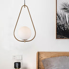 Modern Minimalist Iron & Glass Teardrop 1-Light Pendant Light For Bedroom, Living Room & Dining Room