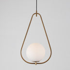 Modern Minimalist Iron & Glass Teardrop 1-Light Pendant Light For Bedroom, Living Room & Dining Room
