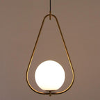Modern Minimalist Iron & Glass Teardrop 1-Light Pendant Light For Bedroom, Living Room & Dining Room