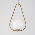 Modern Minimalist Iron & Glass Teardrop 1-Light Pendant Light For Bedroom, Living Room & Dining Room
