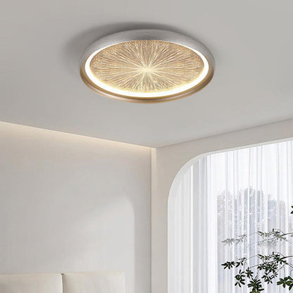 Modern Minimalist Aluminum & PC Round LED Flush Mount Ceiling Light For Bedroom, Living Room