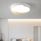 Contemporary Nordic Iron & Acrylic Round LED Flush Mount Ceiling Light With High Light Transmission For Bedroom & Living Room