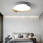Contemporary Nordic Iron & Acrylic Round LED Flush Mount Ceiling Light With High Light Transmission For Bedroom & Living Room