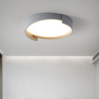 Contemporary Nordic Iron & Acrylic Round LED Flush Mount Ceiling Light With High Light Transmission For Bedroom & Living Room