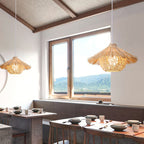 Traditional Chinese Bamboo Cone 1-Light Pendant Light For Dining Room