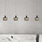 Modern Minimalist Brass & Glass Cylinder 1-Light Pendant Light For Bedroom, Living Room, Dining Room