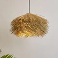 Traditional Japanese Rattan Irregular Globe 1-Light Pendant Light For Dining Room