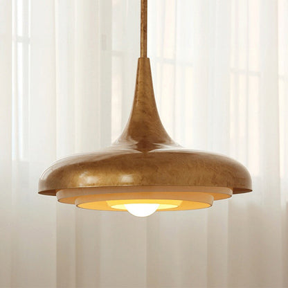 Traditional Vintage Metal & Glass Cone 1-Light Pendant Light For Bedroom, Living Room, Dining Room