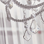 Traditional French Metal Glass Crystal Arched Candle-shaped Crystal Tassels 6/8/10/12 Lights Chandelier for Bedroom, Living Room BulbSquare