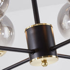 Contemporary Nordic Iron Glass Round 6/8/10-light Chandelier for Bedroom and Living Room BulbSquare