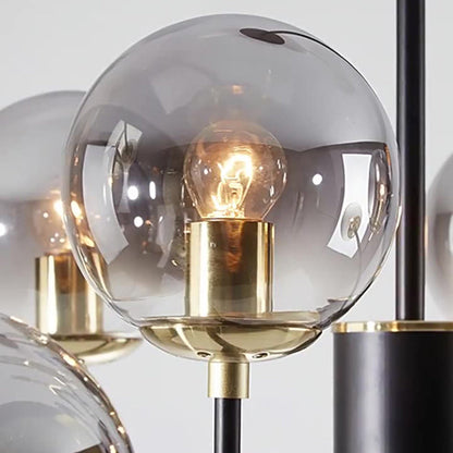Contemporary Nordic Iron Glass Round 6/8/10-light Chandelier for Bedroom and Living Room