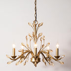 Traditional French Iron & Crystal Branch-shape 6/9/12-light Chandelier for Living Room & Bedroom BulbSquare