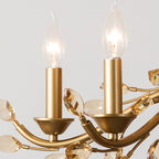 Traditional French Iron & Crystal Branch-shape 6/9/12-light Chandelier for Living Room & Bedroom BulbSquare