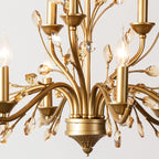 Traditional French Iron & Crystal Branch-shape 6/9/12-light Chandelier for Living Room & Bedroom BulbSquare