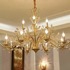 Traditional French Iron & Crystal Branch-shape 6/9/12-light Chandelier for Living Room & Bedroom BulbSquare