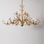 Traditional French Iron & Crystal Branch-shape 6/9/12-light Chandelier for Living Room & Bedroom BulbSquare