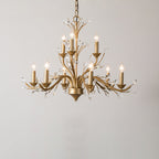 Traditional French Iron & Crystal Branch-shape 6/9/12-light Chandelier for Living Room & Bedroom BulbSquare