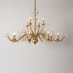 Traditional French Iron & Crystal Branch-shape 6/9/12-light Chandelier for Living Room & Bedroom BulbSquare