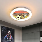 Contemporary Creative Iron & Acrylic Round LED Flush Mount Ceiling Light for Kids Bedroom & Living Room