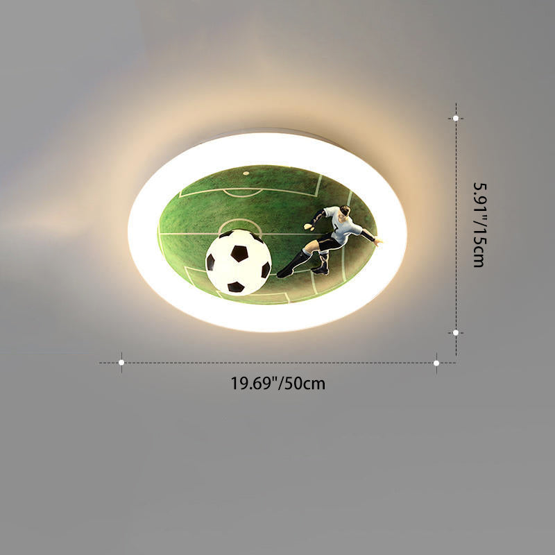 Contemporary Creative Iron & Acrylic Round LED Flush Mount Ceiling Light for Kids Bedroom & Living Room