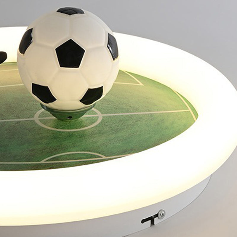 Contemporary Creative Iron & Acrylic Round LED Flush Mount Ceiling Light for Kids Bedroom & Living Room