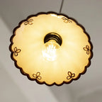 Traditional French Ceramic & Iron Cone Shaped 1-light Pendant Light for Bedroom & Living Room Lumendat