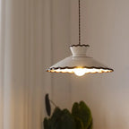 Traditional French Ceramic & Iron Cone Shaped 1-light Pendant Light for Bedroom & Living Room Lumendat