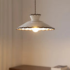 Traditional French Ceramic & Iron Cone Shaped 1-light Pendant Light for Bedroom & Living Room Lumendat