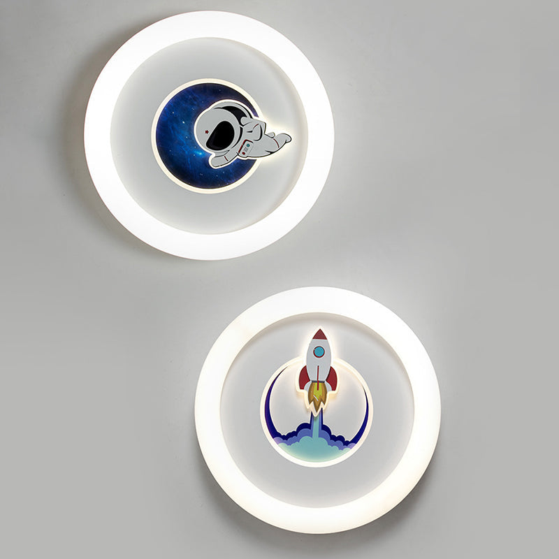 Lumendat Contemporary Creative Iron & Acrylic Round LED Flush Mount Ceiling Light For Kids Bedroom & Living Room Lumendat