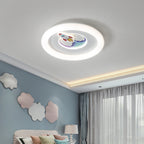 Lumendat Contemporary Creative Iron & Acrylic Round LED Flush Mount Ceiling Light For Kids Bedroom & Living Room Lumendat