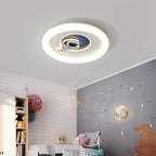 Lumendat Contemporary Creative Iron & Acrylic Round LED Flush Mount Ceiling Light For Kids Bedroom & Living Room Lumendat