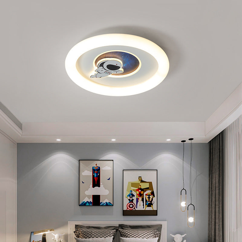 Lumendat Contemporary Creative Iron & Acrylic Round LED Flush Mount Ceiling Light For Kids Bedroom & Living Room Lumendat
