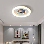 Lumendat Contemporary Creative Iron & Acrylic Round LED Flush Mount Ceiling Light For Kids Bedroom & Living Room Lumendat