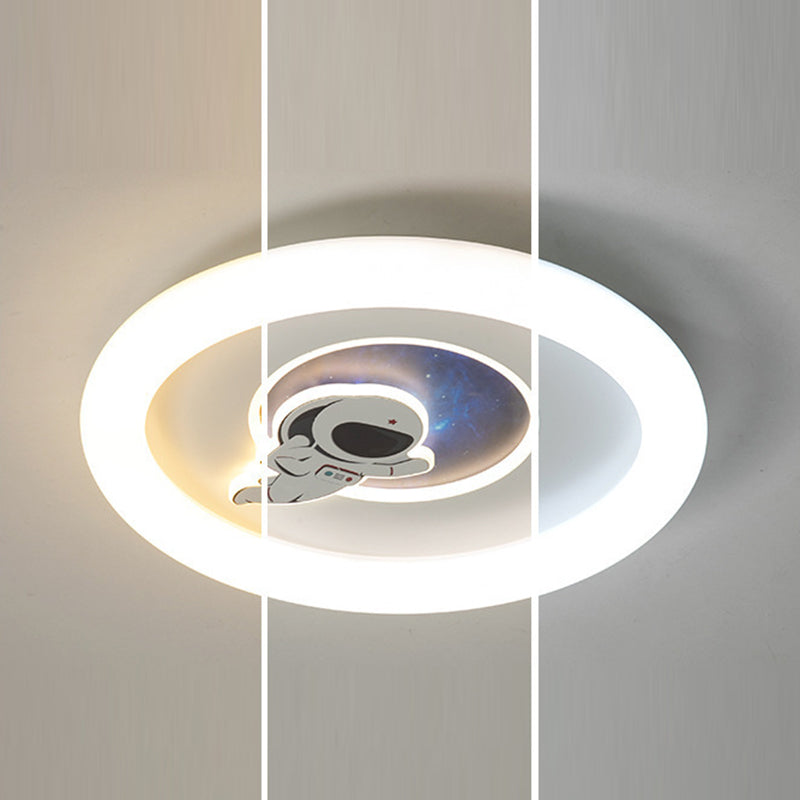 Lumendat Contemporary Creative Iron & Acrylic Round LED Flush Mount Ceiling Light For Kids Bedroom & Living Room Lumendat