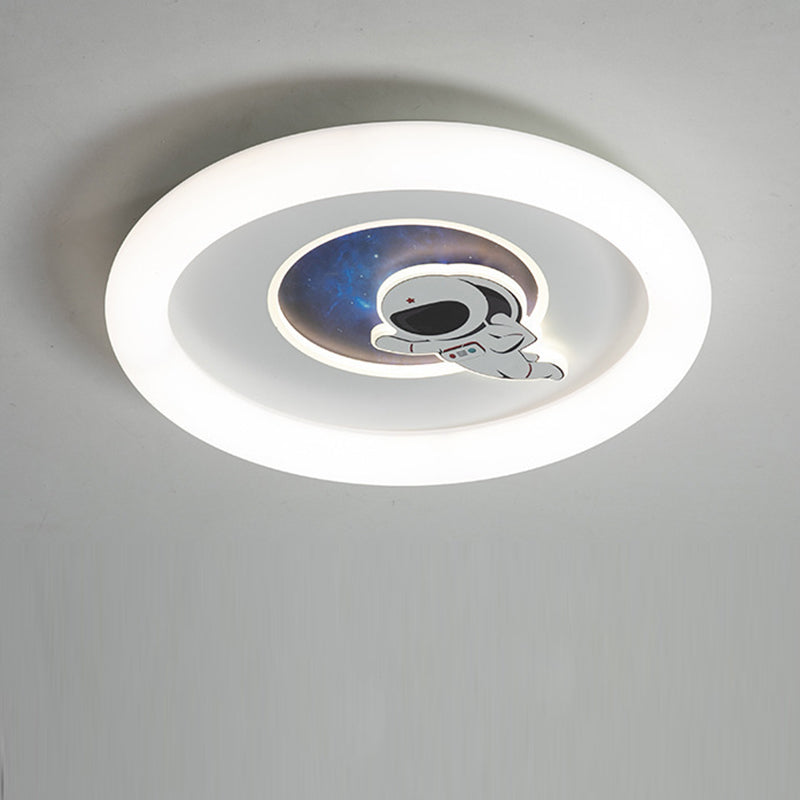 Lumendat Contemporary Creative Iron & Acrylic Round LED Flush Mount Ceiling Light For Kids Bedroom & Living Room Lumendat