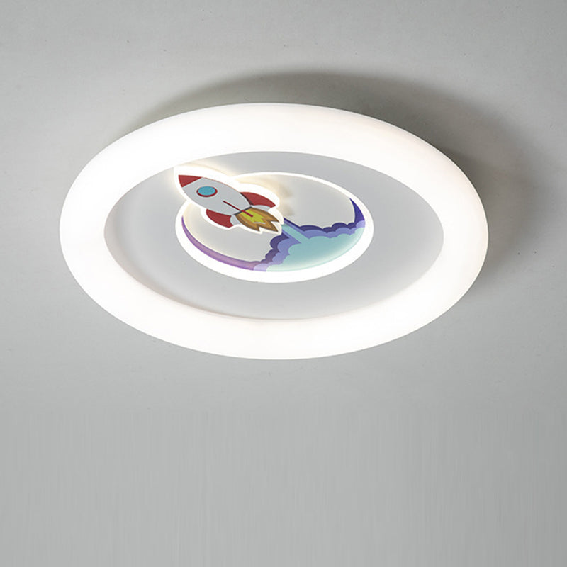 Lumendat Contemporary Creative Iron & Acrylic Round LED Flush Mount Ceiling Light For Kids Bedroom & Living Room Lumendat