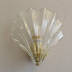 Contemporary Creative Iron And Glass Shell Shape 1-Light Wall Sconce Lamp For Bedroom And Living Room