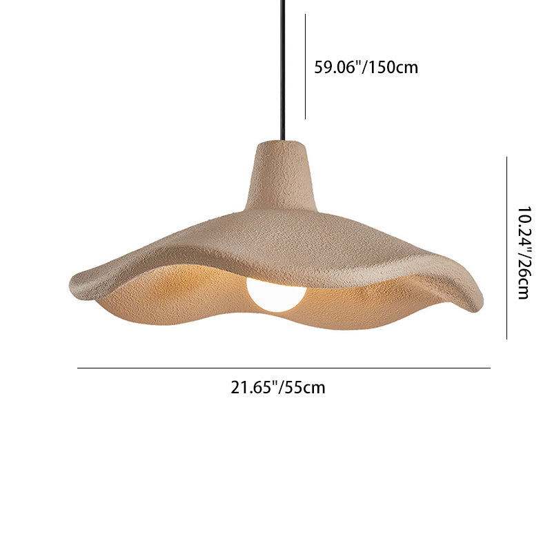 Traditional Japanese Polystyrene Floral 1-Light Pendant Light For Dining Room, Bedroom & Living Room