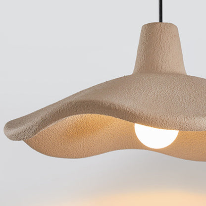 Traditional Japanese Polystyrene Floral 1-Light Pendant Light For Dining Room, Bedroom & Living Room