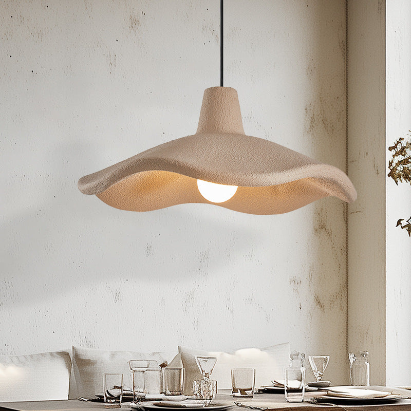 Traditional Japanese Polystyrene Floral 1-Light Pendant Light For Dining Room, Bedroom & Living Room