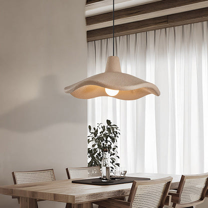 Traditional Japanese Polystyrene Floral 1-Light Pendant Light For Dining Room, Bedroom & Living Room