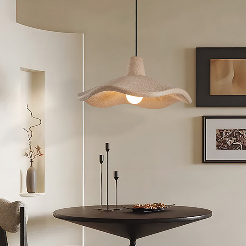 Traditional Japanese Polystyrene Floral 1-Light Pendant Light For Dining Room, Bedroom & Living Room