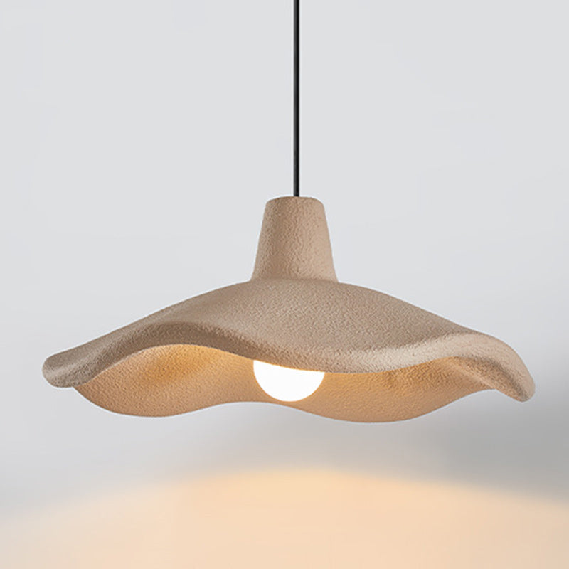 Traditional Japanese Polystyrene Floral 1-Light Pendant Light For Dining Room, Bedroom & Living Room