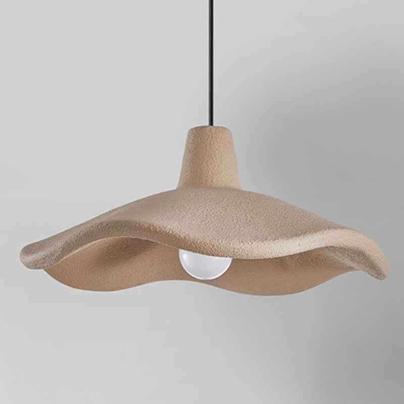 Traditional Japanese Polystyrene Floral 1-Light Pendant Light For Dining Room, Bedroom & Living Room