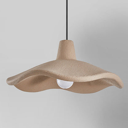 Traditional Japanese Polystyrene Floral 1-Light Pendant Light For Dining Room, Bedroom & Living Room